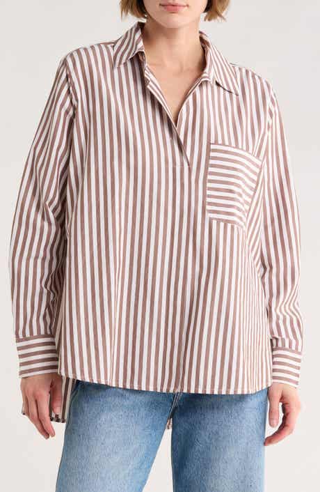 French Connection Stripe Relaxed Popover Shirt
