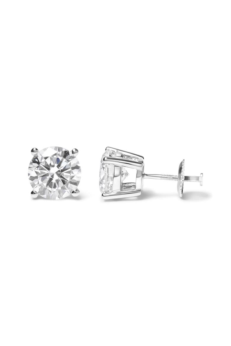 IGI Certified 14K White Gold 5.00 Cttw Lab Grown Diamond Solitiare Stud Earrings, Alternate, color, White