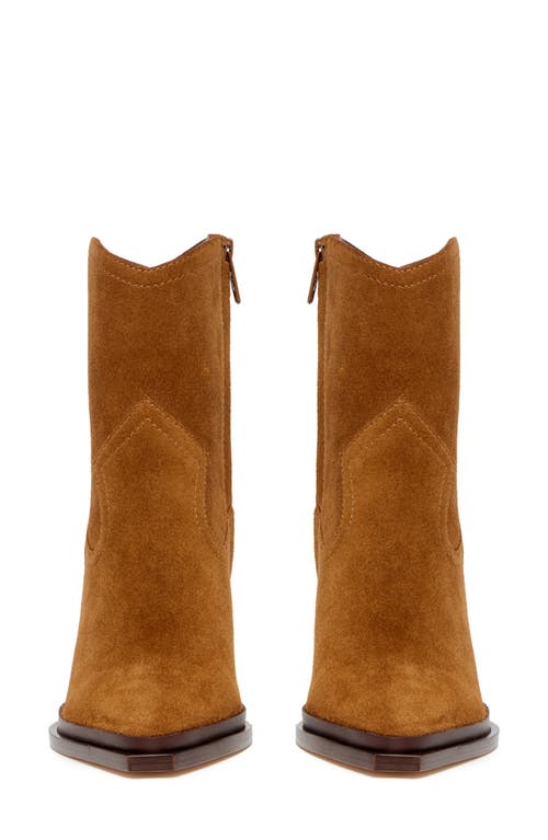 Paige Posey Block Heel Bootie In Brown