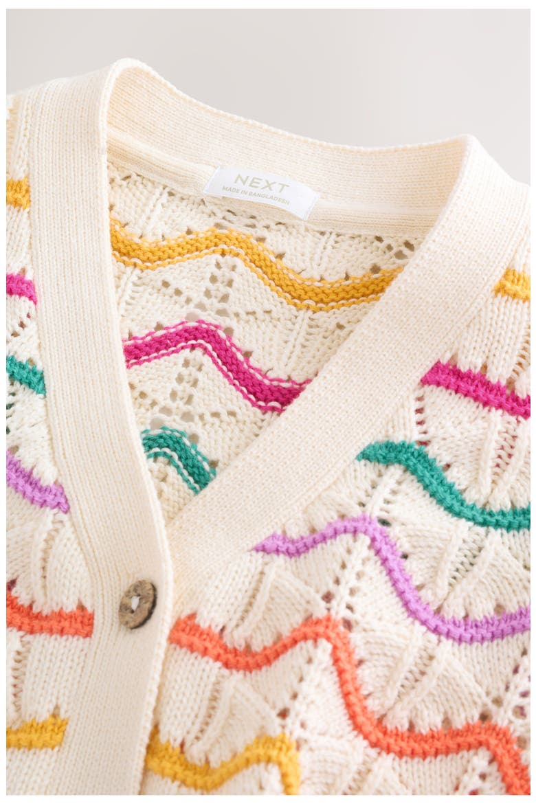 Kids' Rainbow Cardigan, Alternate, color, WHITE MULTI