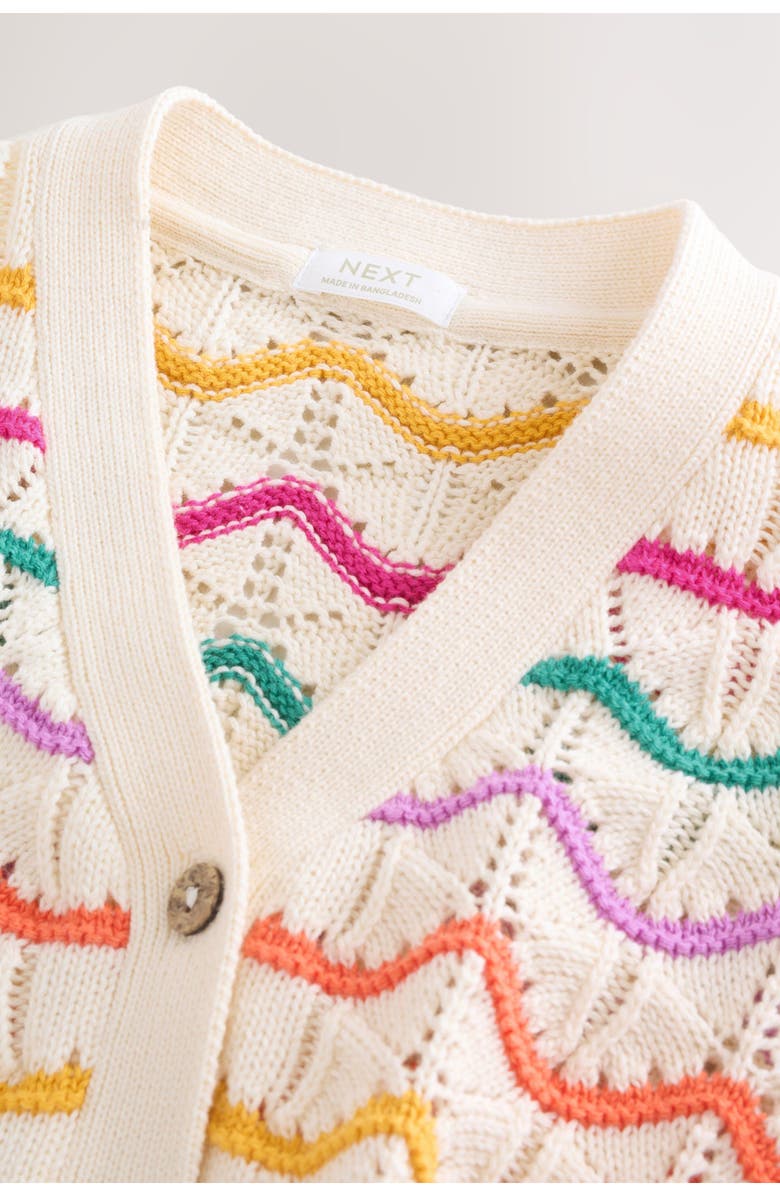 NEXT Kids' Rainbow Cardigan, Alternate, color, White Multi