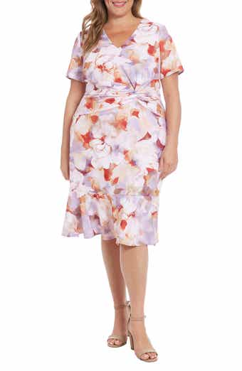 Short Sleeve Twist Front Midi Dress