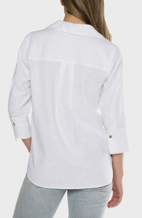 Matty M . Chrystie Linen Blend Button-up Shirt In White