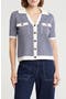 Stripe Short Sleeve Polo Cardigan