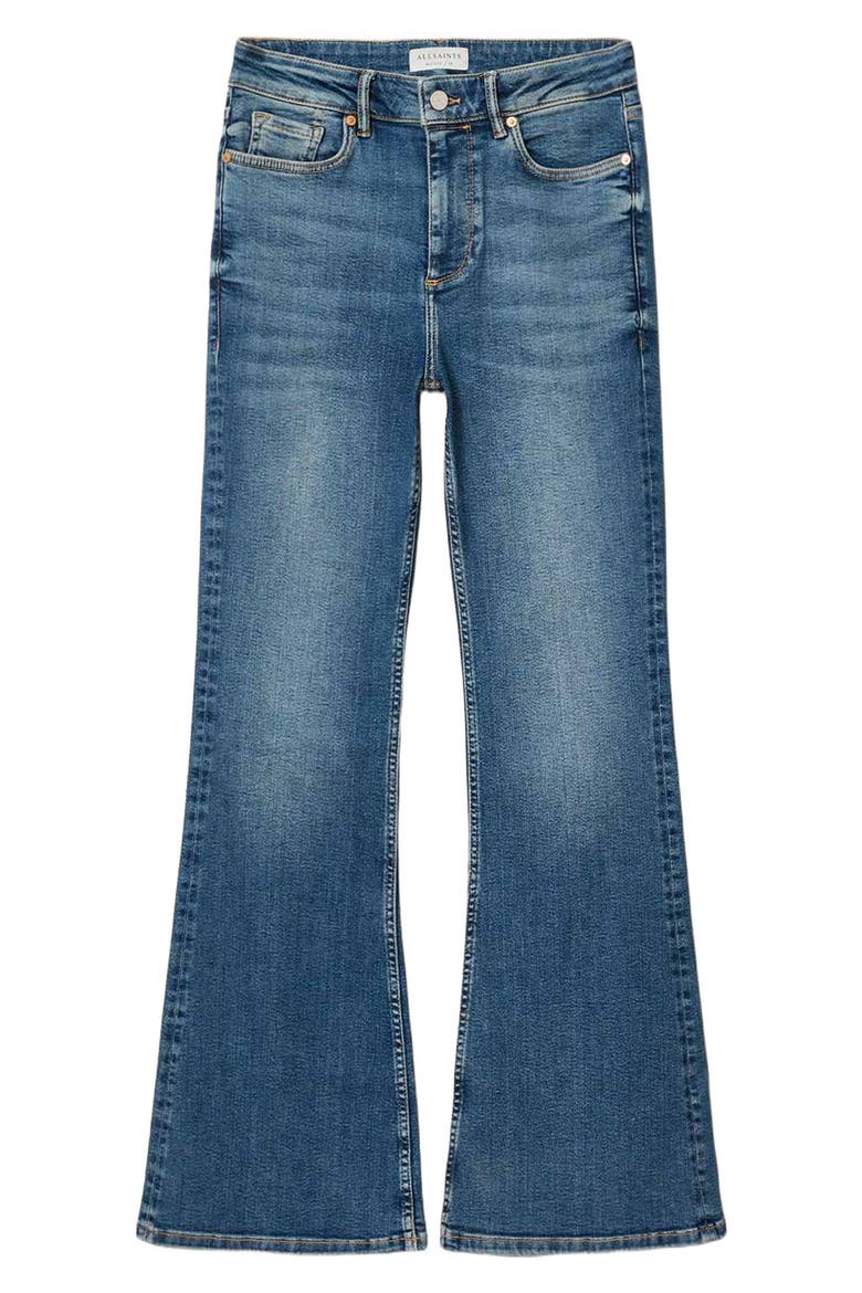 Maisie Flare Jeans, Alternate, color, MID INDIGO