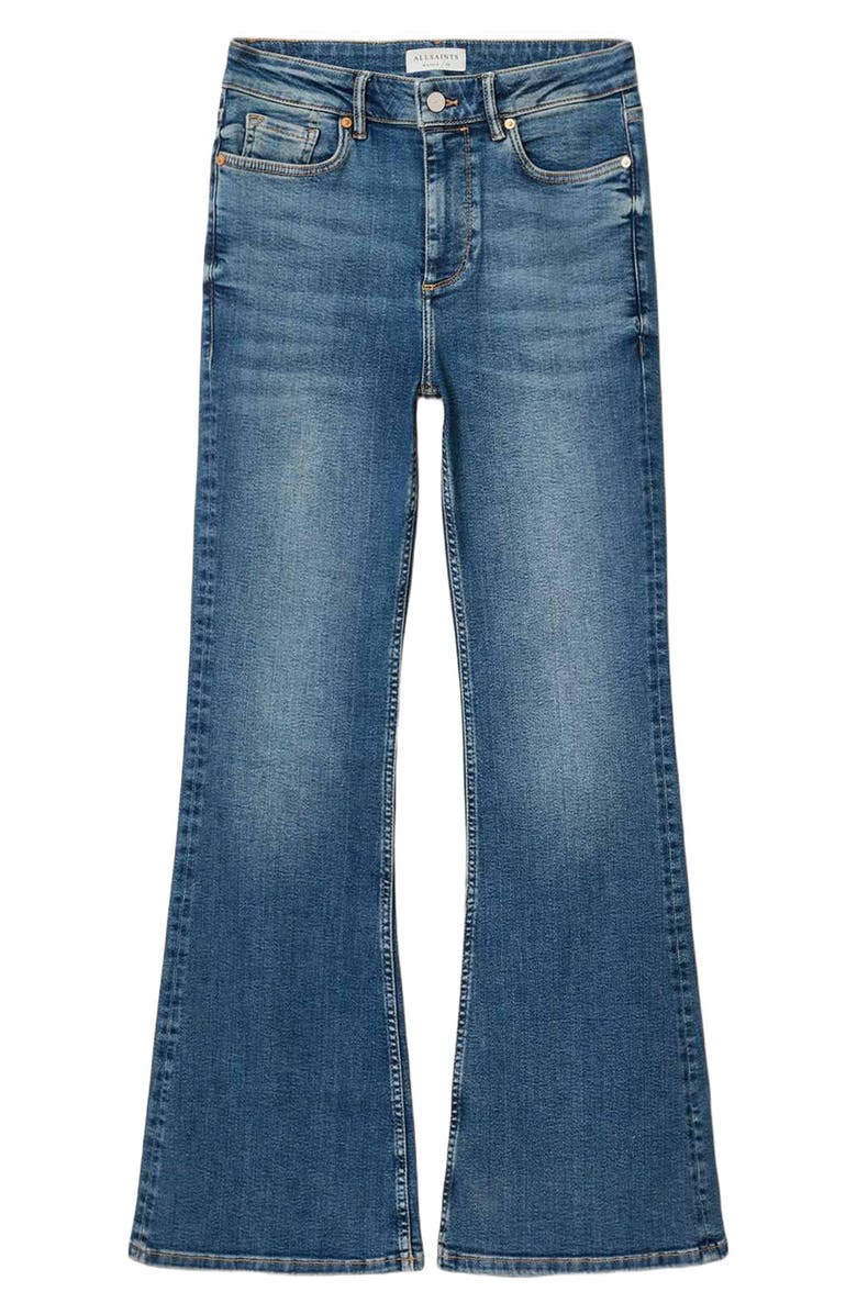AllSaints Maisie Flare Jeans, Alternate, color, Mid Indigo