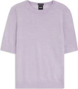 BOSS Farbella Short Sleeve Merino Wool Sweater