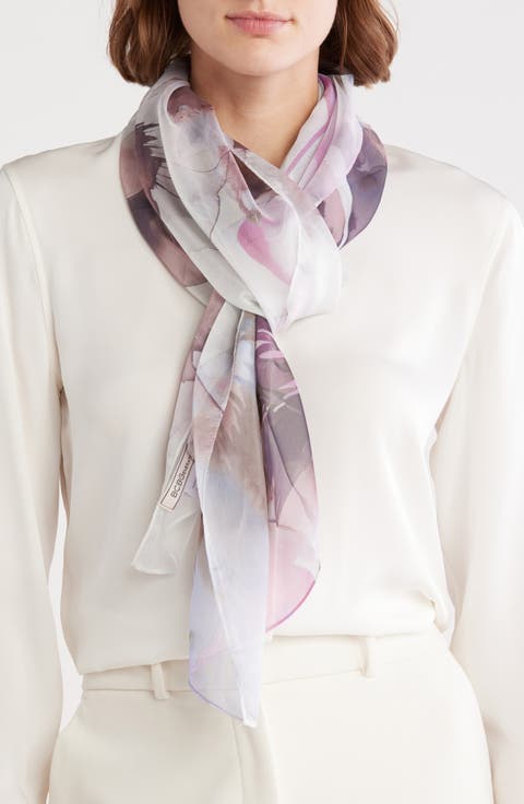 Oversize Pansy Print Scarf