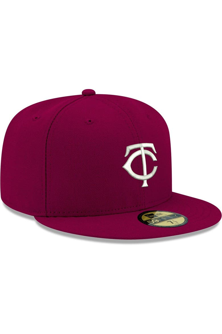 Men's New Era Cardinal Minnesota Twins White Logo 59FIFTY Fitted Hat, Alternate, color, Cardinal