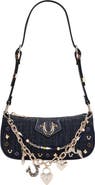 True Religion Chain & Studs Denim Shoulder Bag