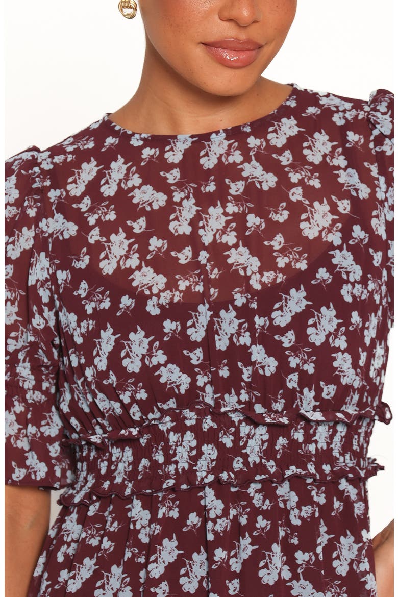 Kelina Floral Maxi Dress, Alternate, color, BURGUNDY FLORAL
