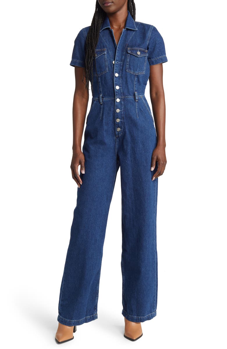 Reformation James Wide Leg Denim Jumpsuit, Main, color,