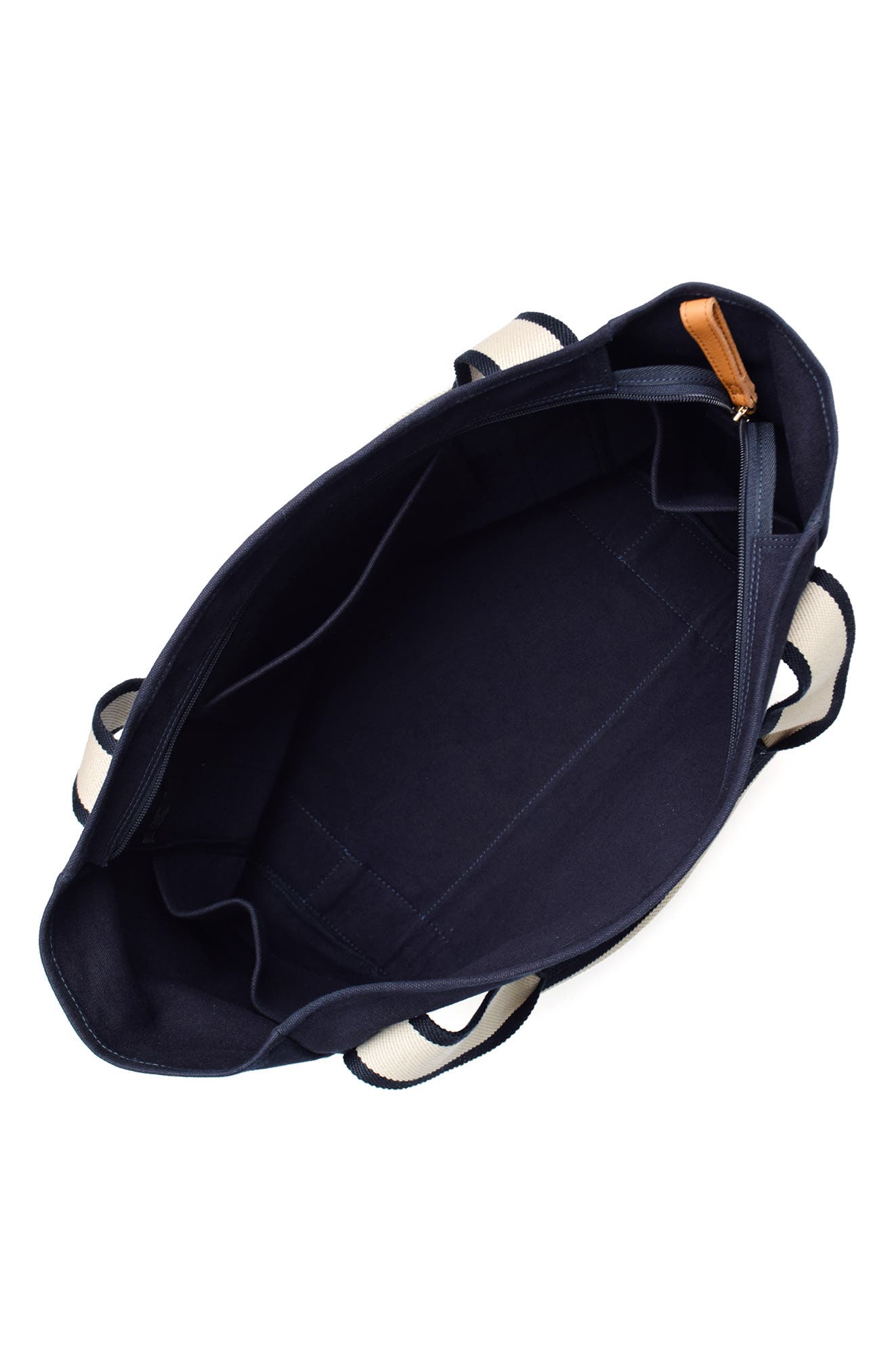 New Amsterdam Leatherworks Large Liliana Canvas Tote, Alternate, color, Midnight/ Ivory