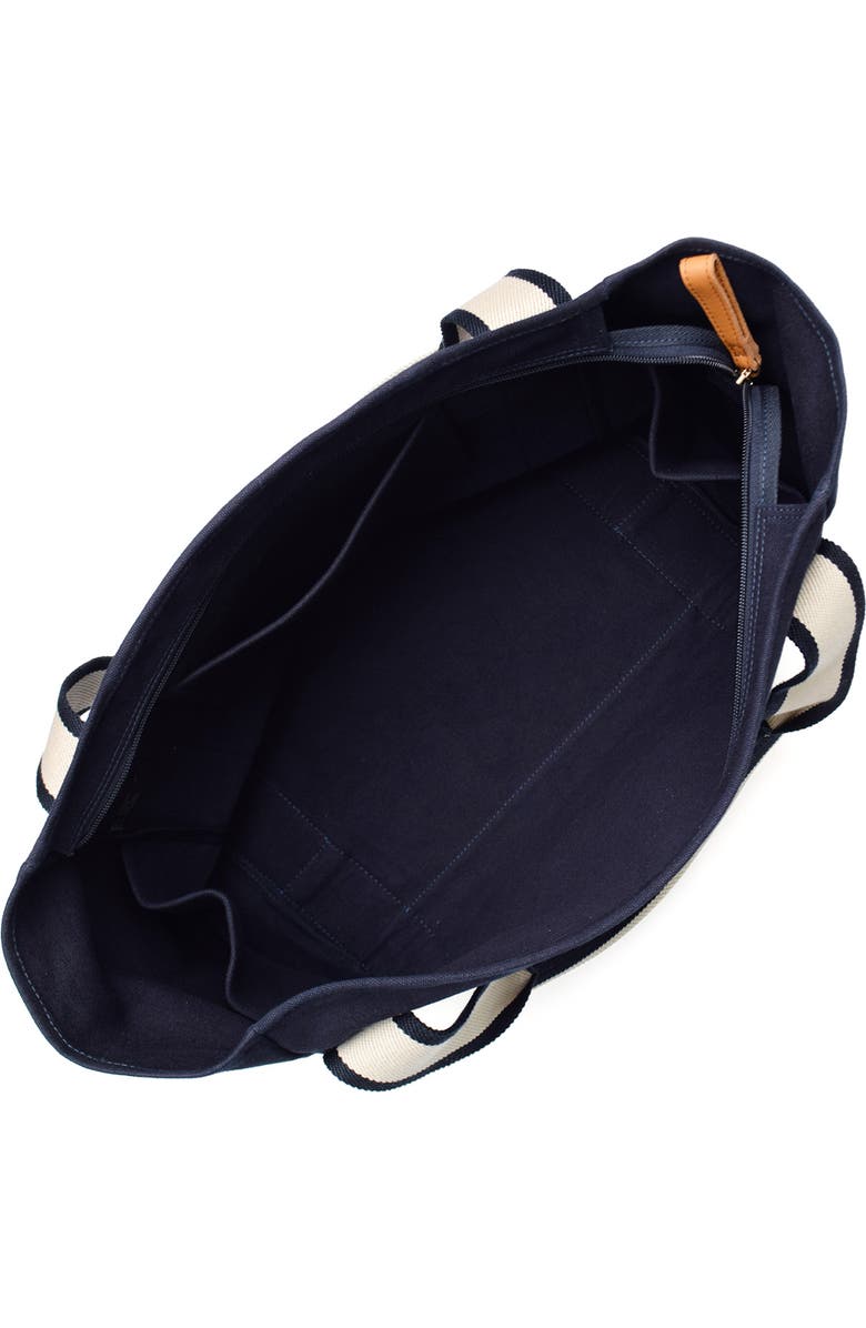 New Amsterdam Leatherworks Large Liliana Canvas Tote, Alternate, color, Midnight/ Ivory