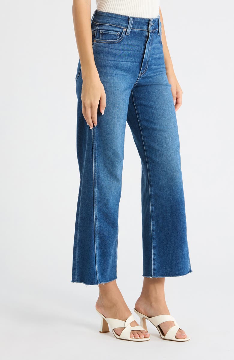 PAIGE Anessa Twisted Seam Raw Hem High Waist Ankle Wide Leg Jeans, Alternate, color, Hollyhock