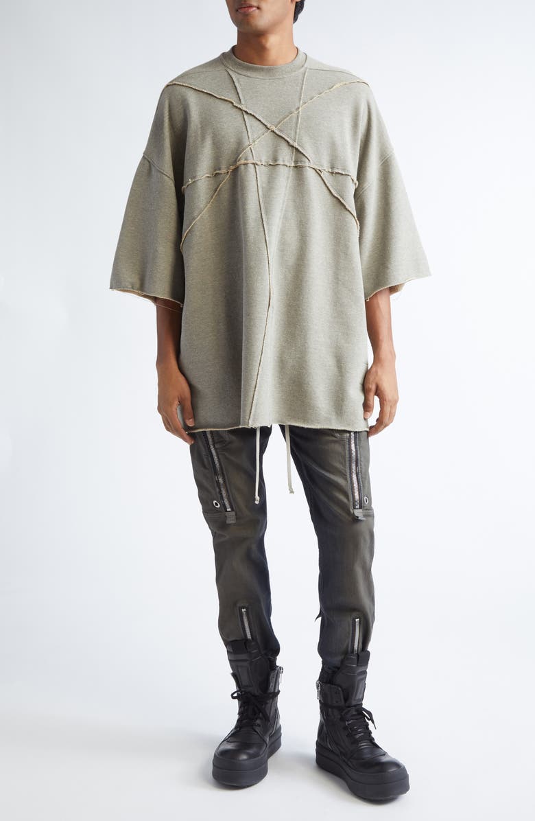 Rick Owens Bauhaus Denim Cargo Joggers, Alternate, color, Dark Dust Degrade