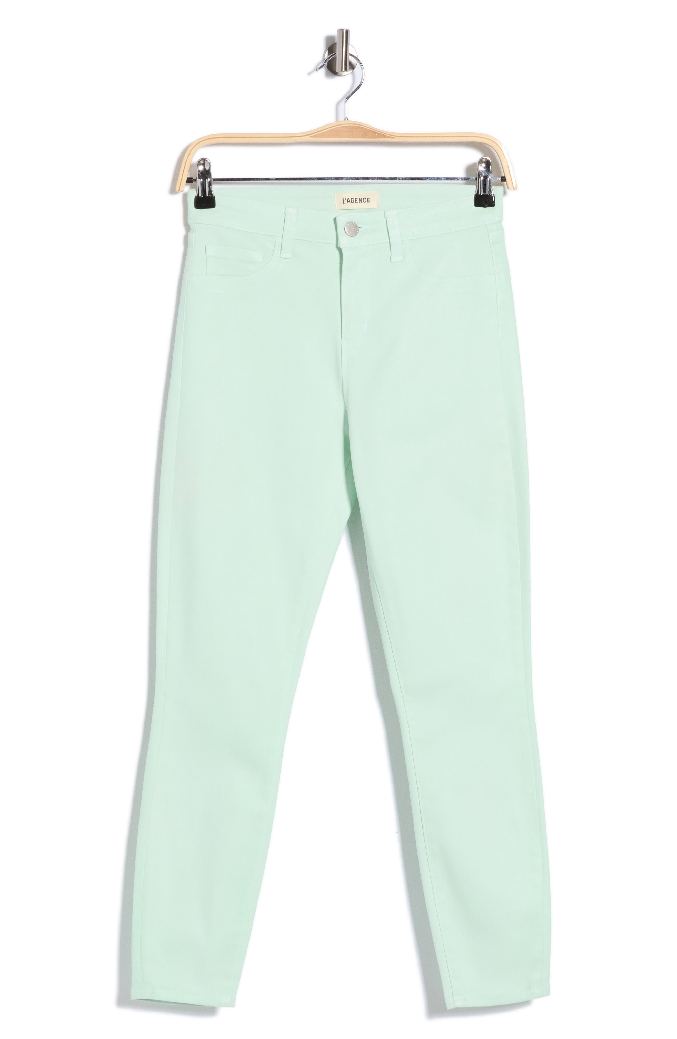 L'AGENCE Margot Coated Crop High Waist Skinny Jeans