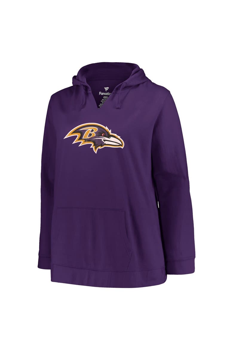Women's Profile Lamar Jackson Purple Baltimore Ravens Plus Size Player Name & Number Pullover Hoodie, Alternate, color, Purple