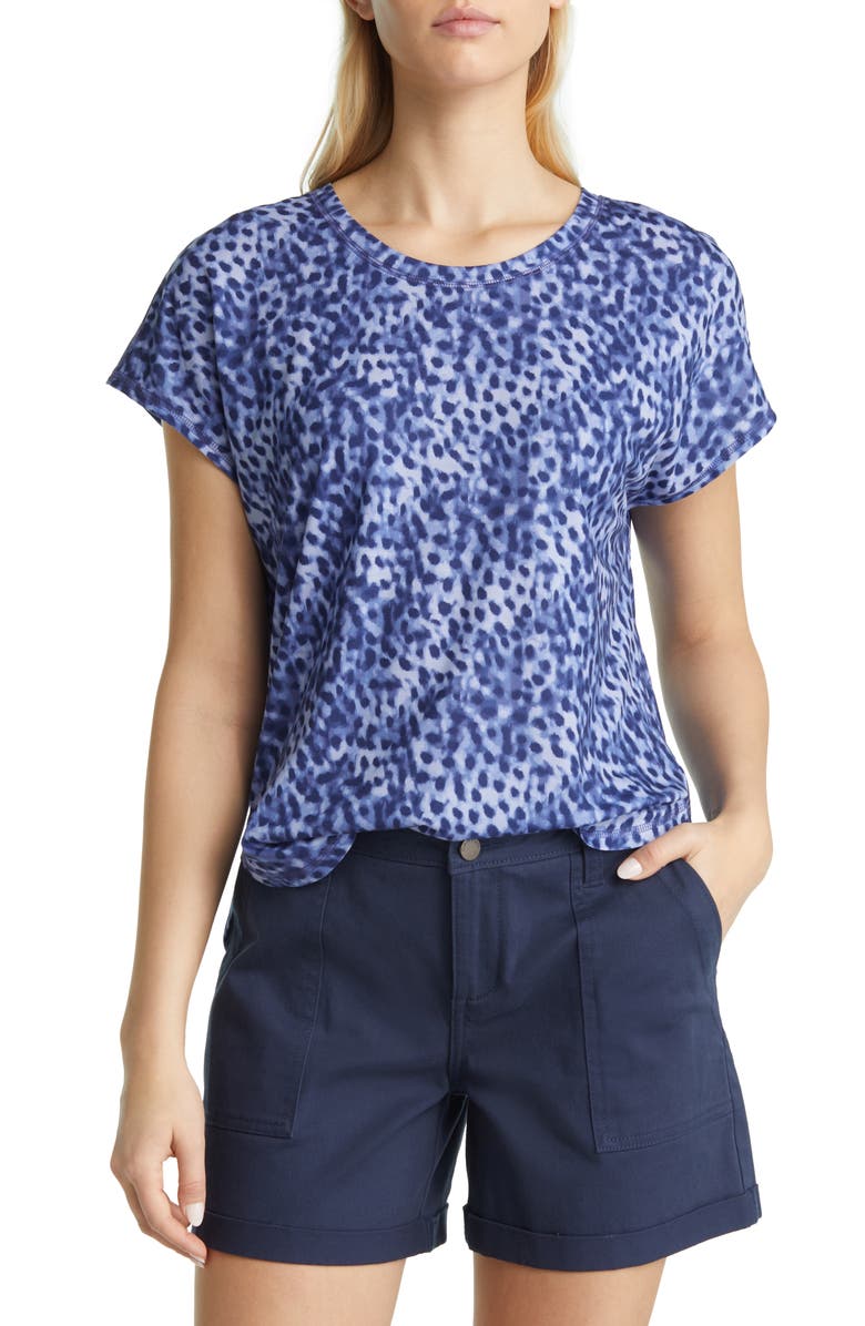 Tommy Bahama Amalie Lagoon Leopard Print T-Shirt, Main, color, 