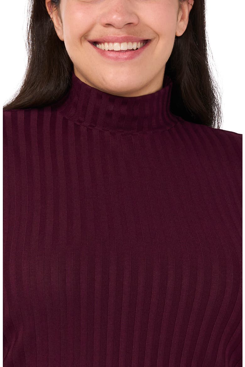 Rib Mock Neck Sleeveless Top, Alternate, color, SPICED WINE BURGUNDY