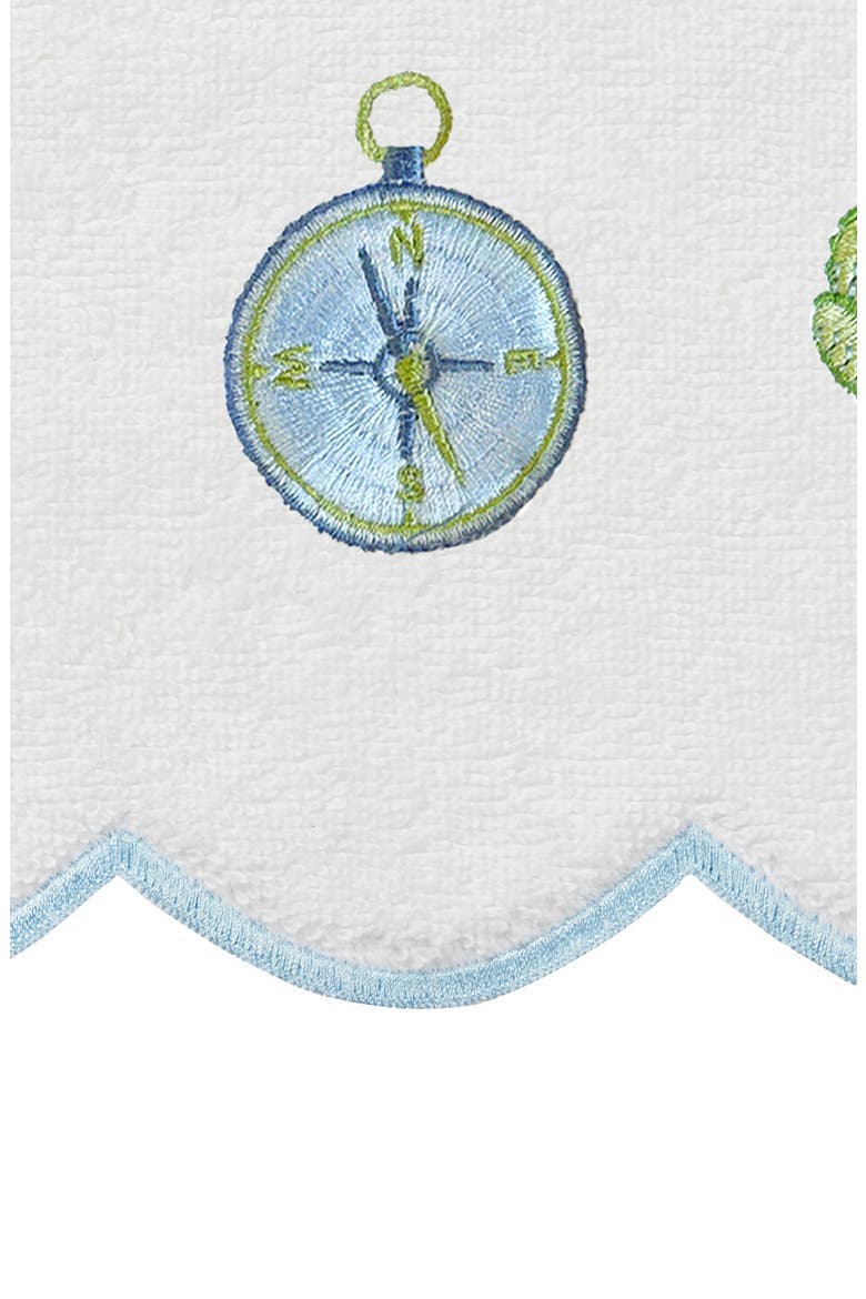 Sea Joy Scallop 3-Piece Embellished Towel Set, Alternate, color, WHITE/ BLUE