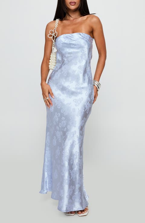 Haley Jacquard Strapless Gown