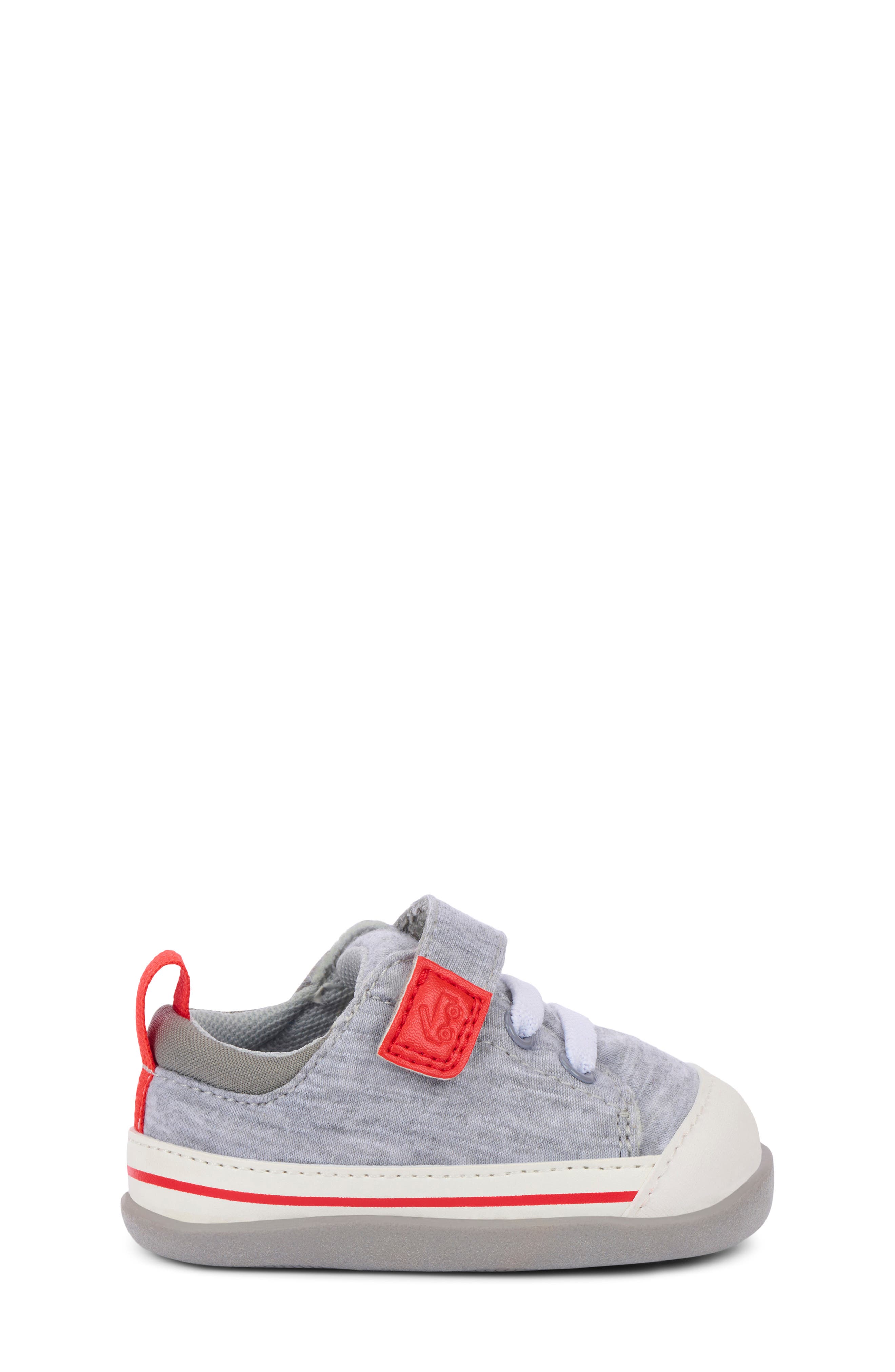 See Kai Run Kids' Mini Stevie Sneaker, Alternate, color, Gray Jersey/ Red