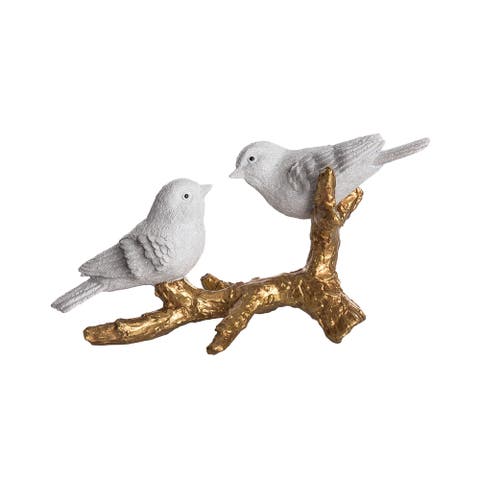 Colorful Resin Bird Figurines Set for Christmas Tabletop Decor