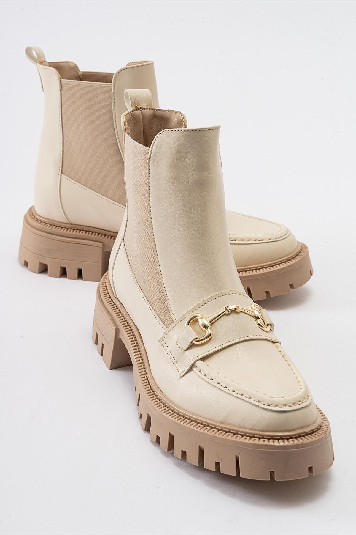 Beige Faux Leather