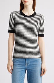 NIC+ZOE Textured Stripe T-Shirt Sweater