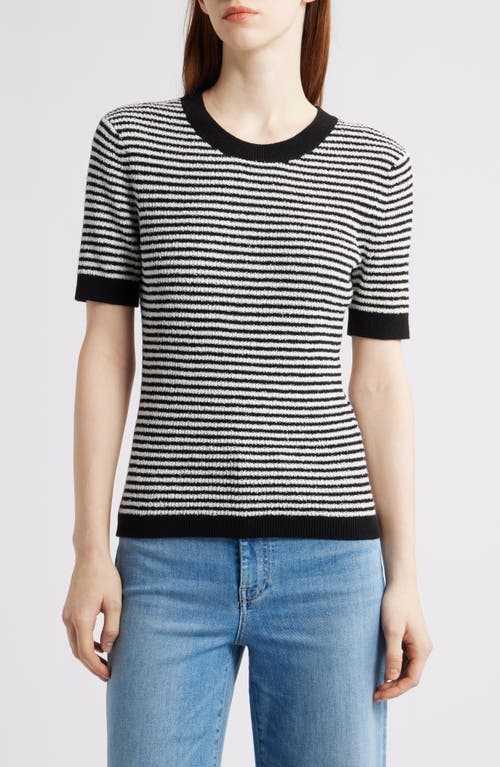 Nic + Zoe Nic+zoe Textured Stripe T-shirt Sweater In Gray