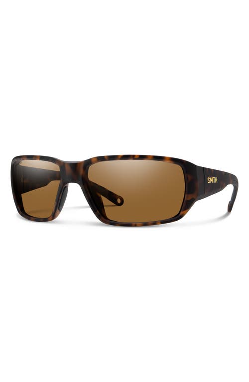 Smith Hookset 62mm Chromapop™ Polarized Oversize Wraparound Sunglasses In Tortoise/chromapop Brown