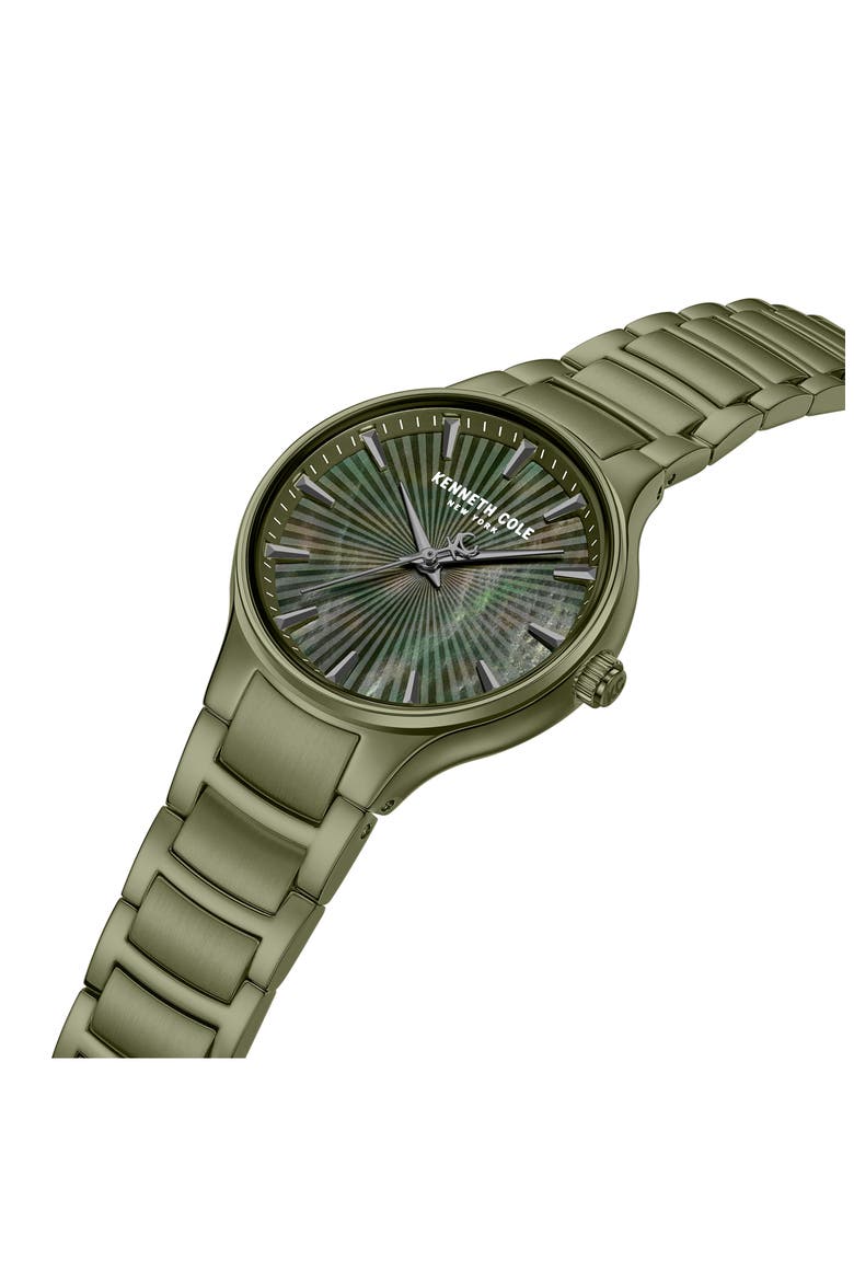 Green Mother-of-Pearl Dial Bracelet Watch, 34mm, Alternate, color, GREEN