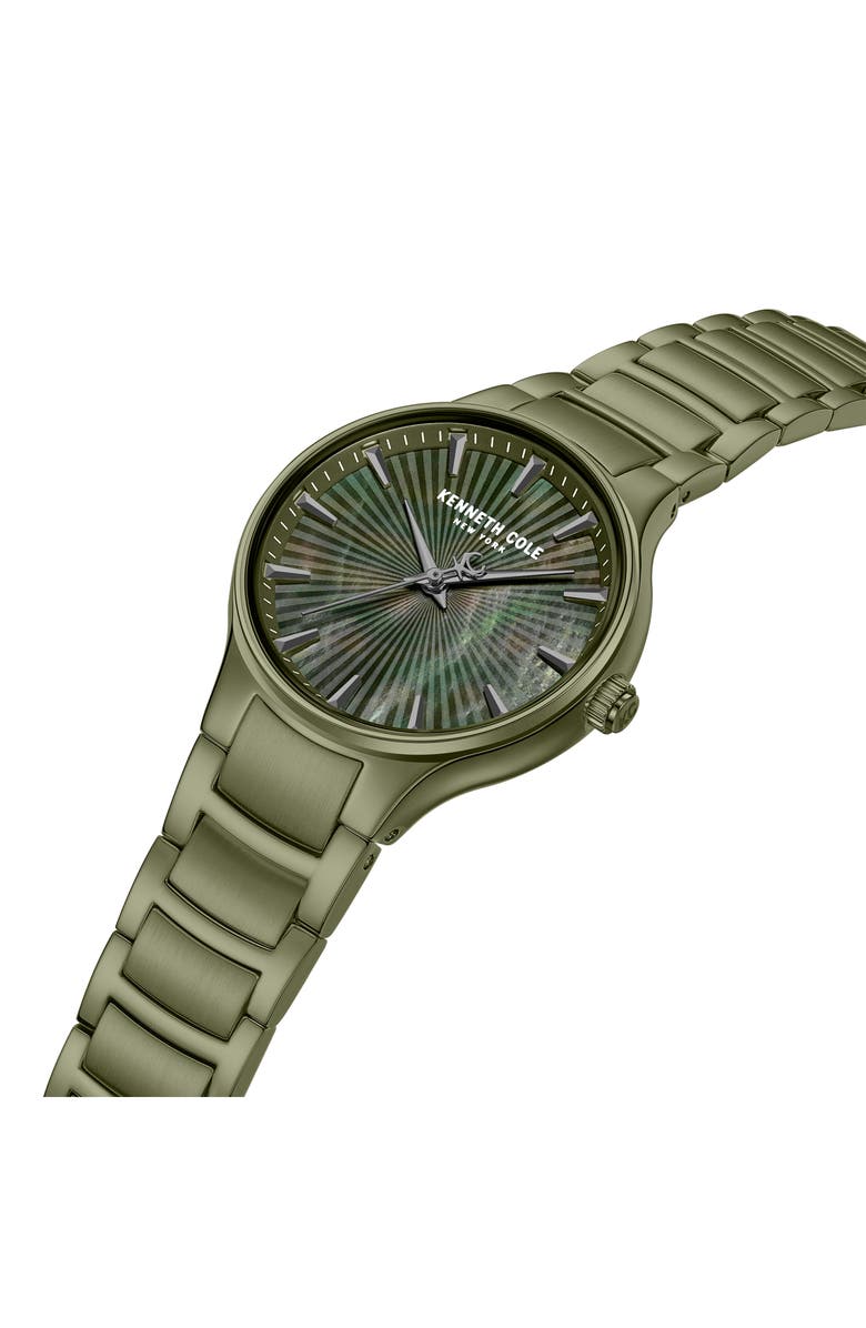 Kenneth Cole New York Green Mother-of-Pearl Dial Bracelet Watch, 34mm, Alternate, color, Green