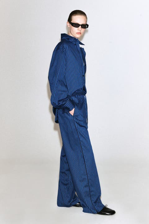 Piped Striped Drawstring Pants