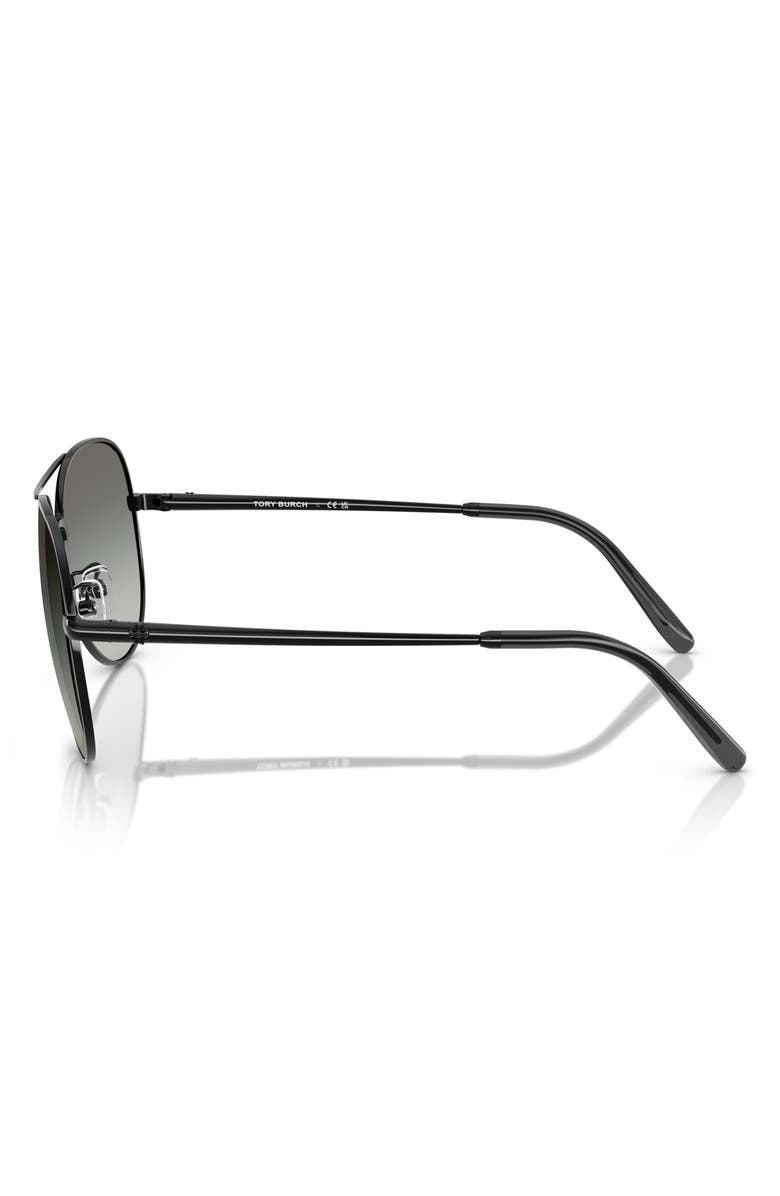 Tory Burch 58mm Pilot Sunglasses, Alternate, color, Black / Grey Gradient