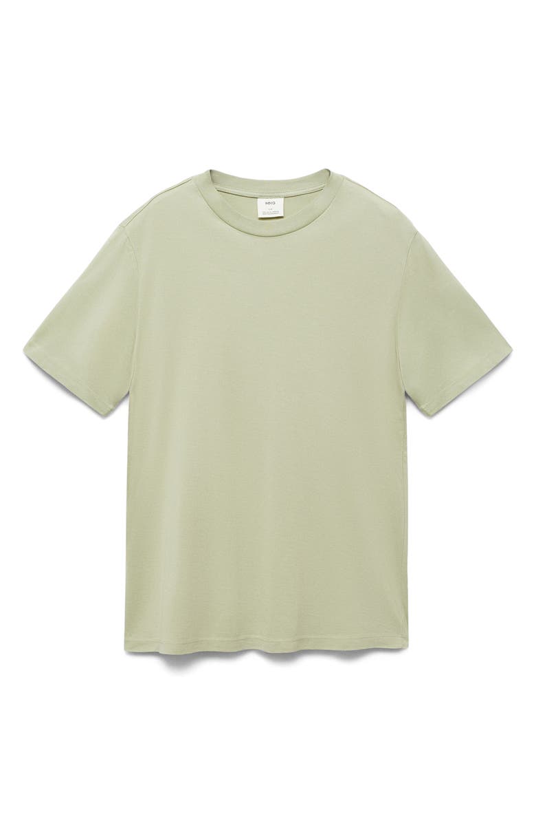 MANGO Slim Fit Cotton T-Shirt, Alternate, color, Mint Green