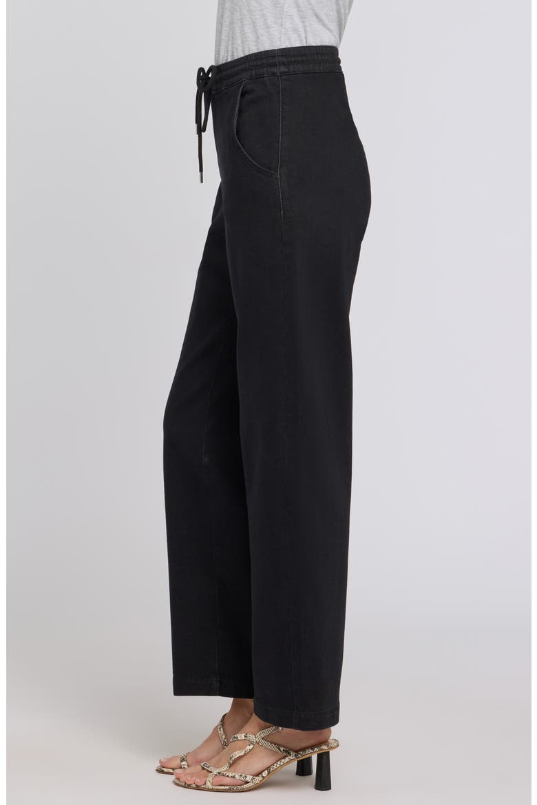 Relaxed Drawstring Wide Leg Jeans, Alternate, color, WASHED BLACK