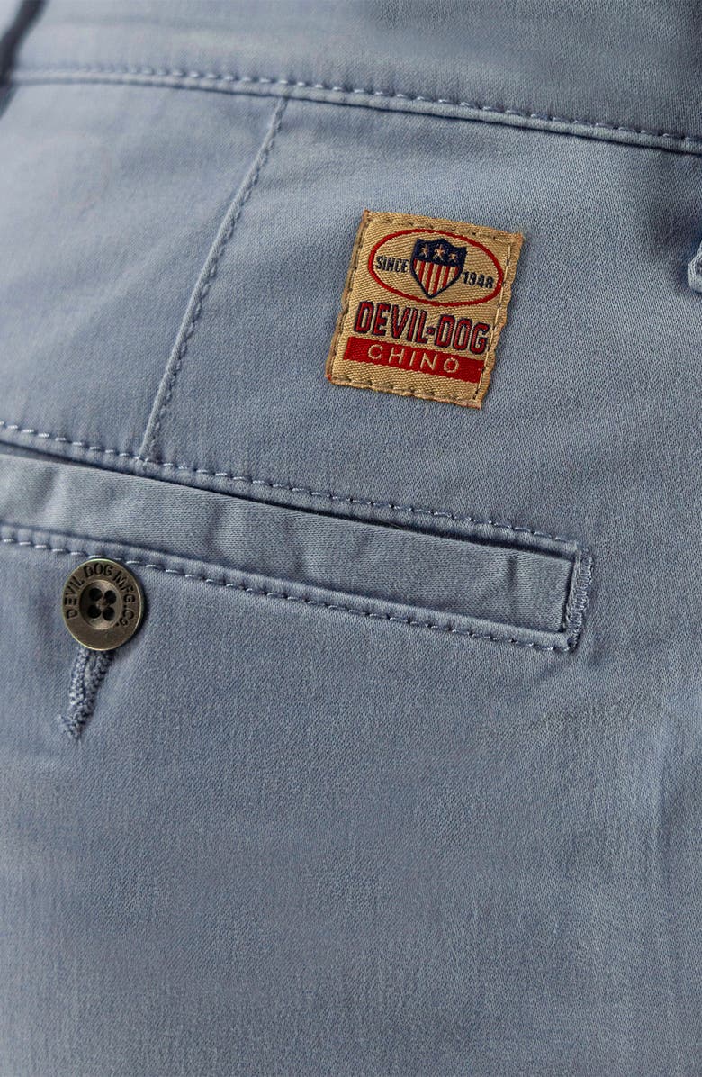 Devil-Dog Dungarees 9-Inch Performance Stretch Chino Shorts, Alternate, color, Dustly Blue