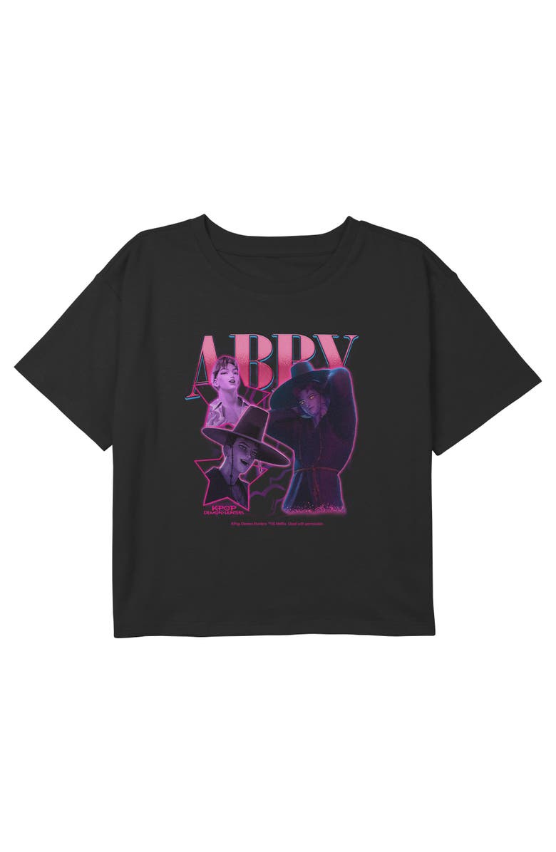 KPop Demon Hunters Girl's KPop Demon Hunters Idol Abby Collage  Graphic T-Shirt, Main, color, Black