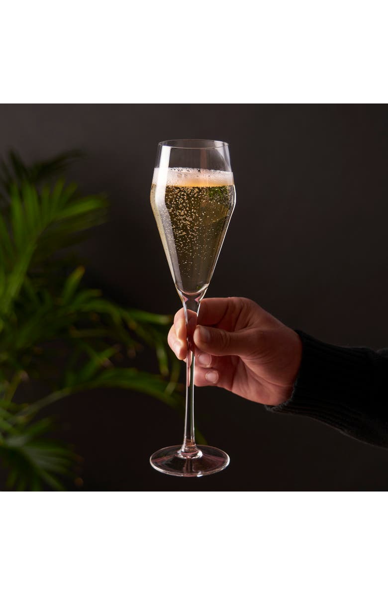 Viski Raye Crystal Angled Prosecco Glasses Set of 2, Alternate, color, Clear