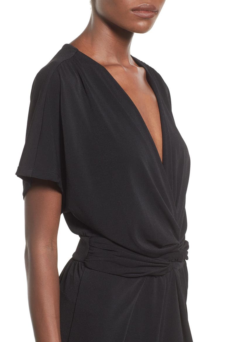 ASTR Twist Front Jumpsuit, Alternate, color, BLACK