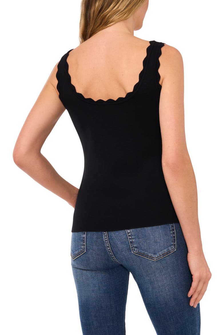 Scallop Trim Knit Sweater Tank, Alternate, color, RICH BLACK