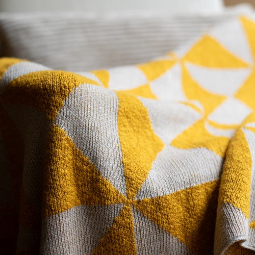 Pink Lemonade Trikona Organic Cotton Throw Blanket In Multi