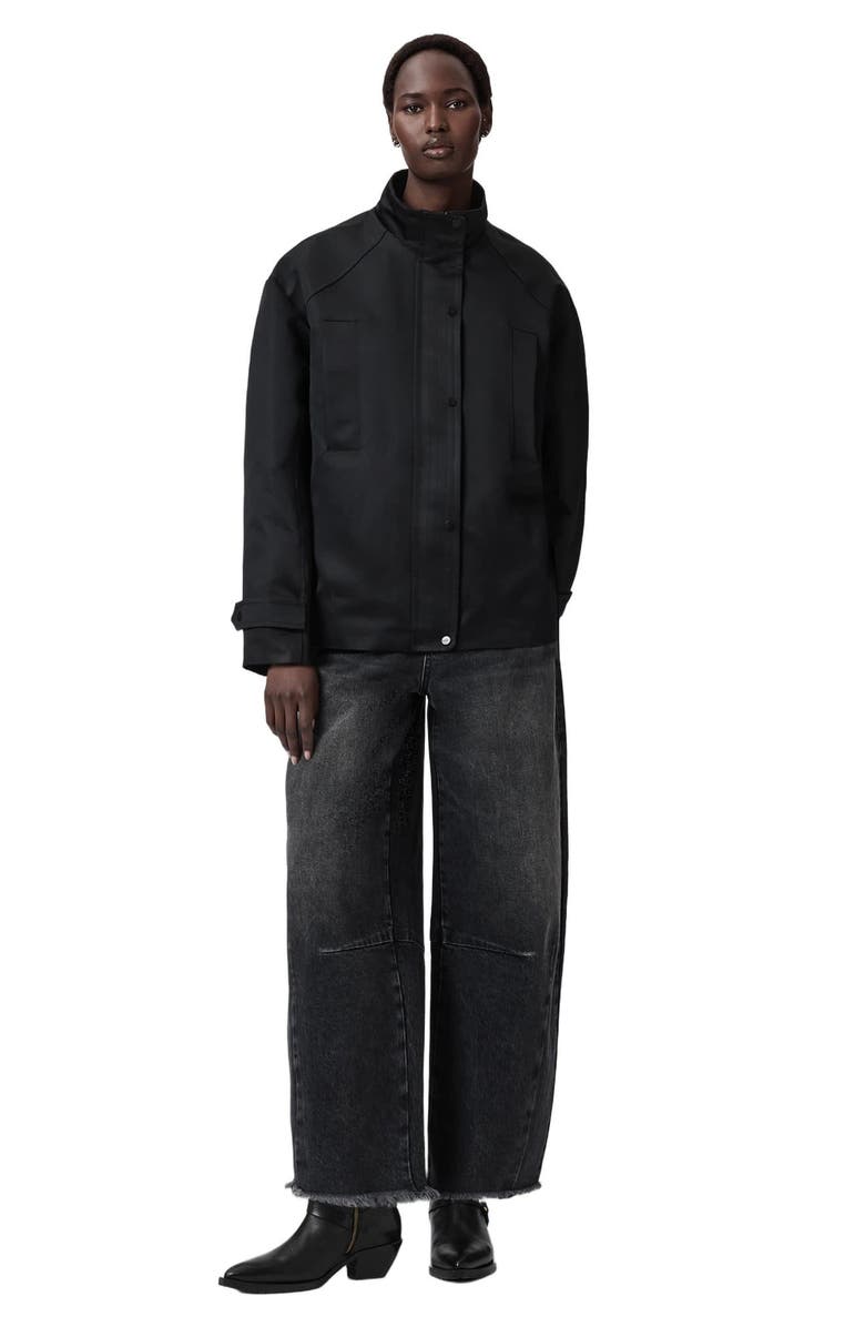 AllSaints Oversize Luellah Jacket, Alternate, color, Black