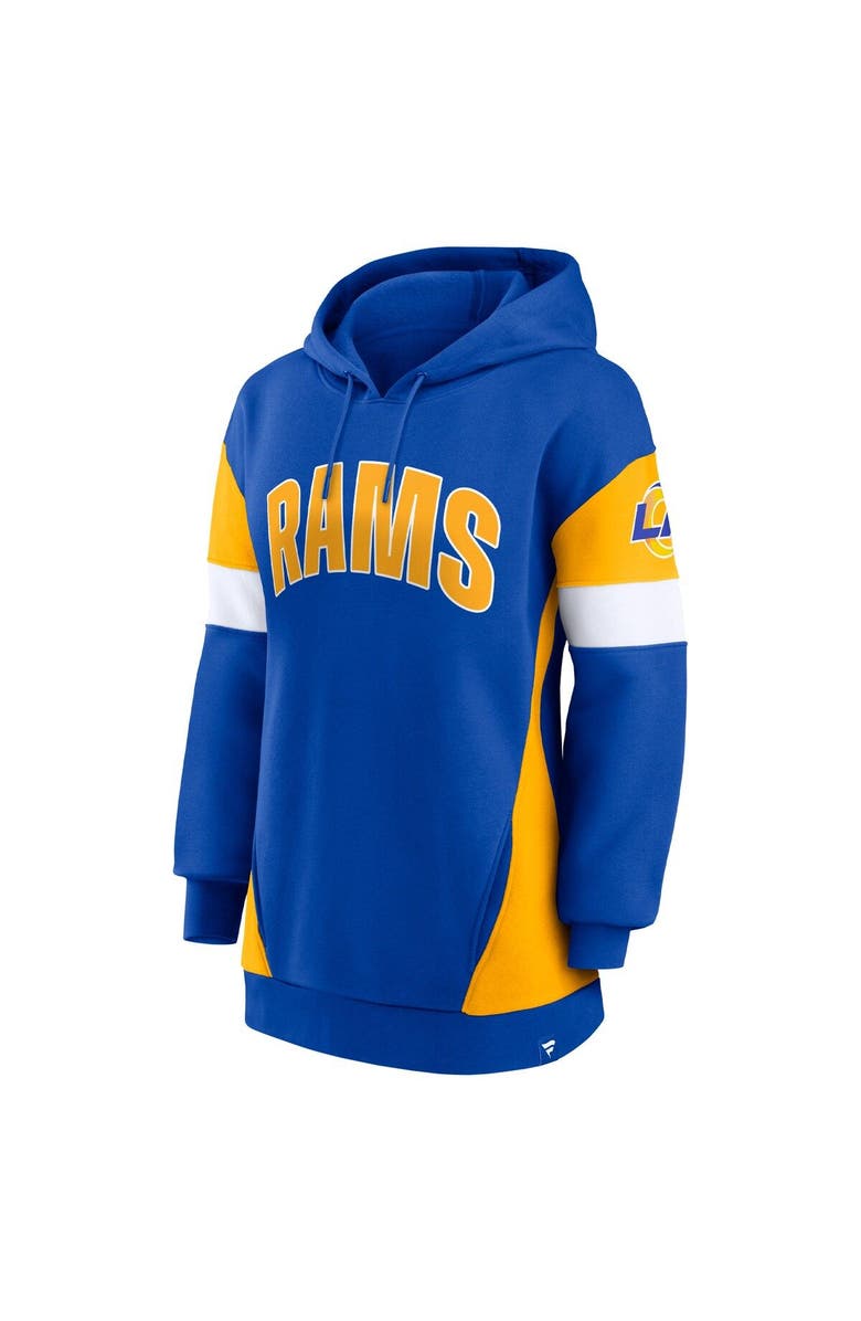 FANATICS Women's Fanatics Branded Royal/Gold Los Angeles Rams Lock It Down Pullover Hoodie, Alternate, color, 