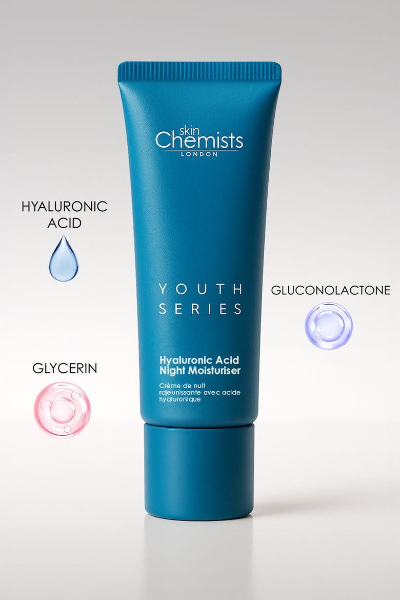 Youth Series 1% Hyaluronic Acid Night Moisturizer 50ml for Dryness, Fine Lines & Wrinkles, Alternate, color, White