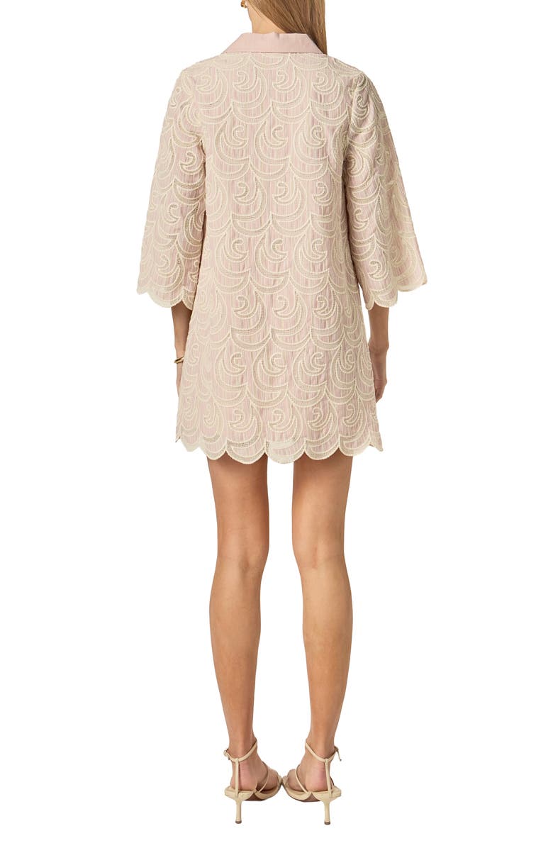 English Factory Embroidered Scallop Hem Minidress, Alternate, color, Light Pink