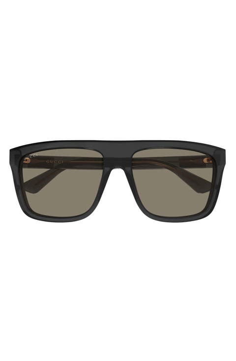 GG0748S 59mm Polarized Gradient Rectangular Sunglasses
