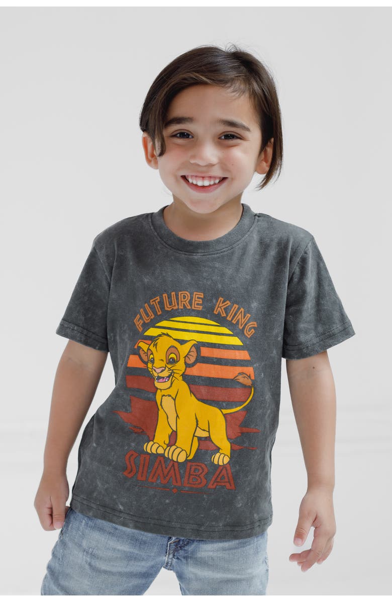 Disney Lion King Simba Short Sleeve T-Shirt, Alternate, color, Simba Charcoal